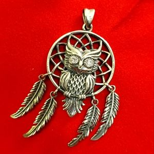 Dream Catcher Owl Pendant Necklace